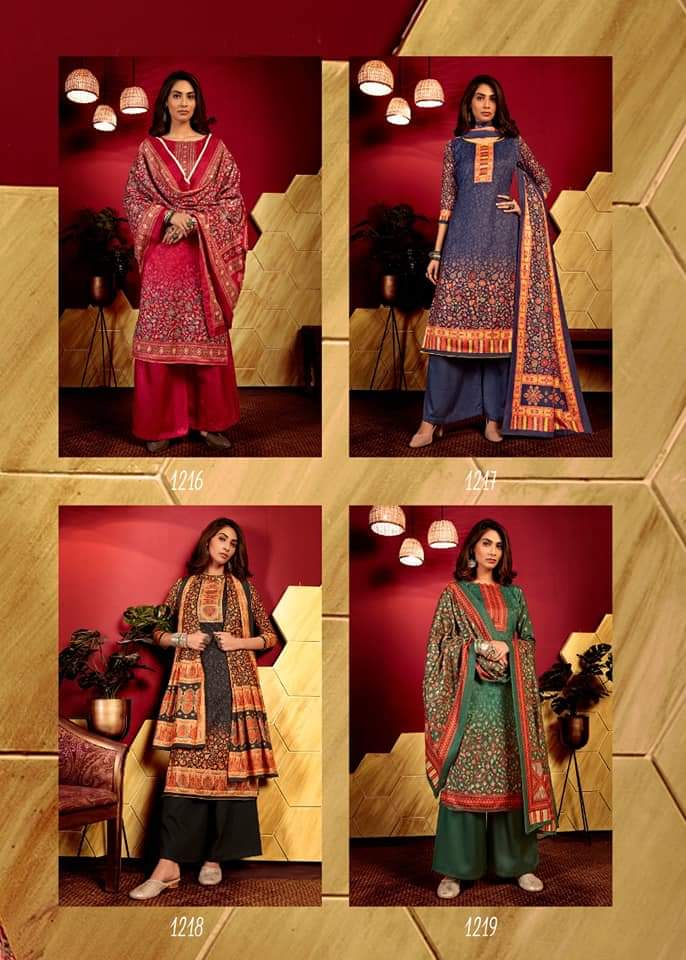 Bipson Inayat Woollen Pashmina Digital Print Designer Salwar Kameez