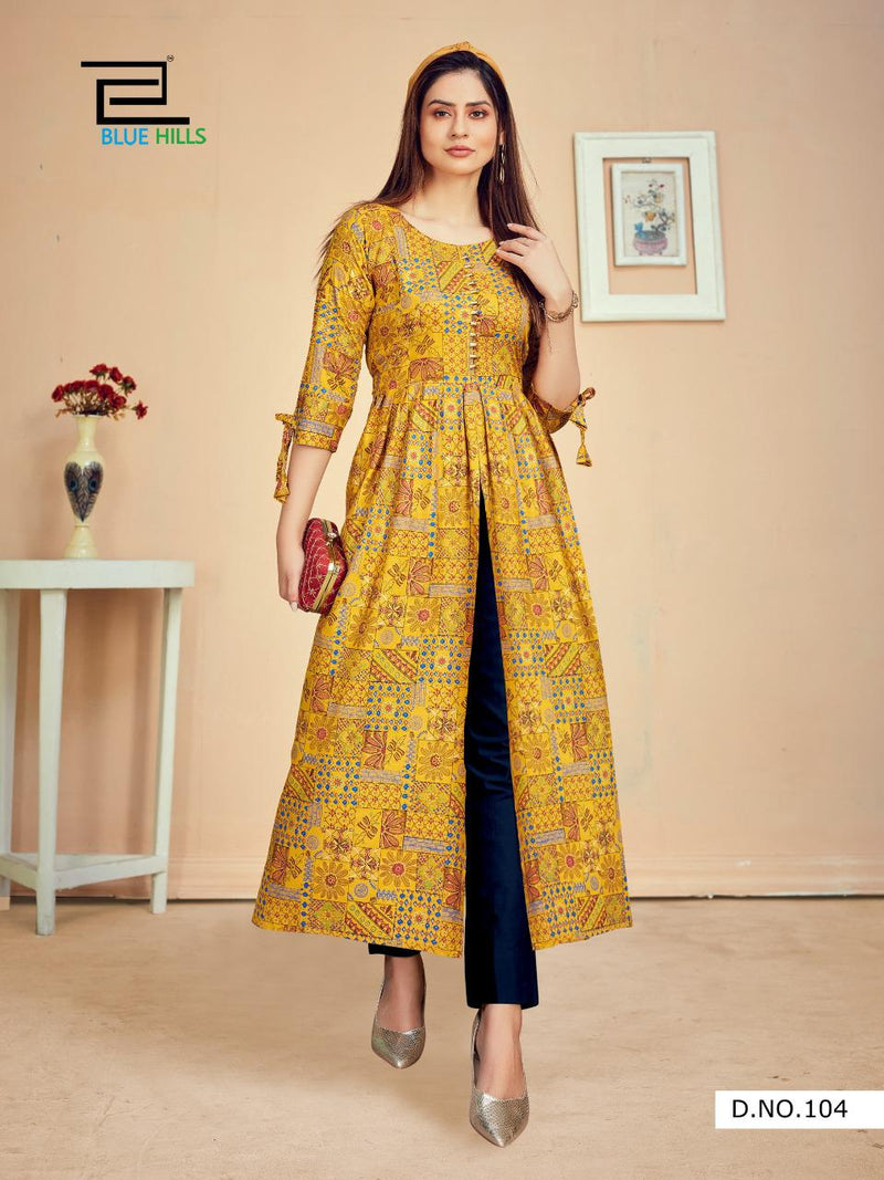 Blue Hills Calender Vol 5 Rayon Print Fency  designer Kurti
