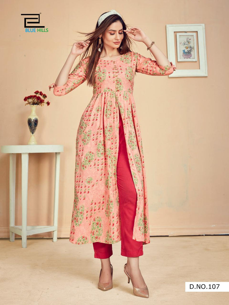 Blue Hills Calender Vol 5 Rayon Print Fency  designer Kurti