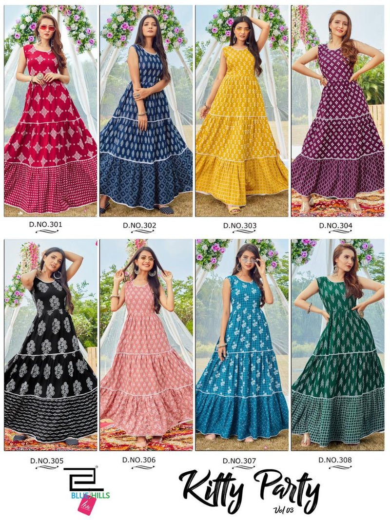 Blue Hills Kitty Party Vol 3 Rayon Fancy Designer Kurti