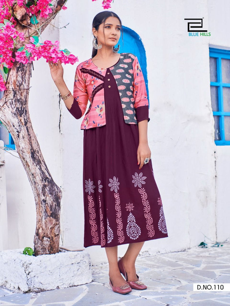 Blue Hills Trend  Vol 15 Rayon Capsual Print Designer Kurti