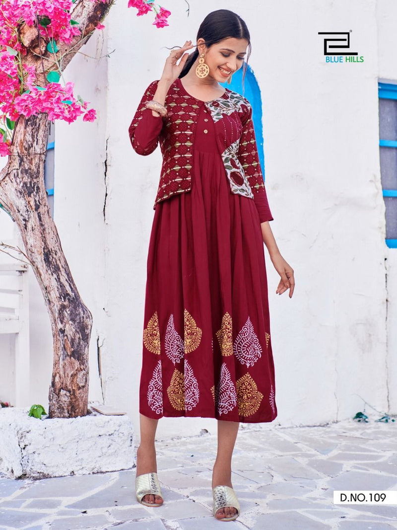 Blue Hills Trend  Vol 15 Rayon Capsual Print Designer Kurti