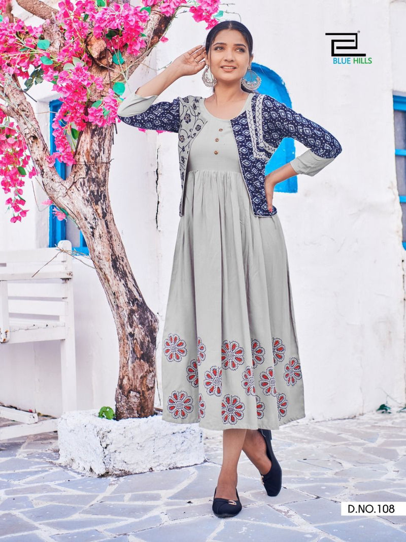Blue Hills Trend  Vol 15 Rayon Capsual Print Designer Kurti