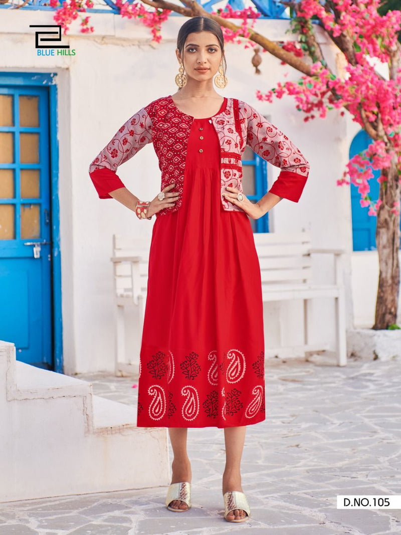Blue Hills Trend  Vol 15 Rayon Capsual Print Designer Kurti