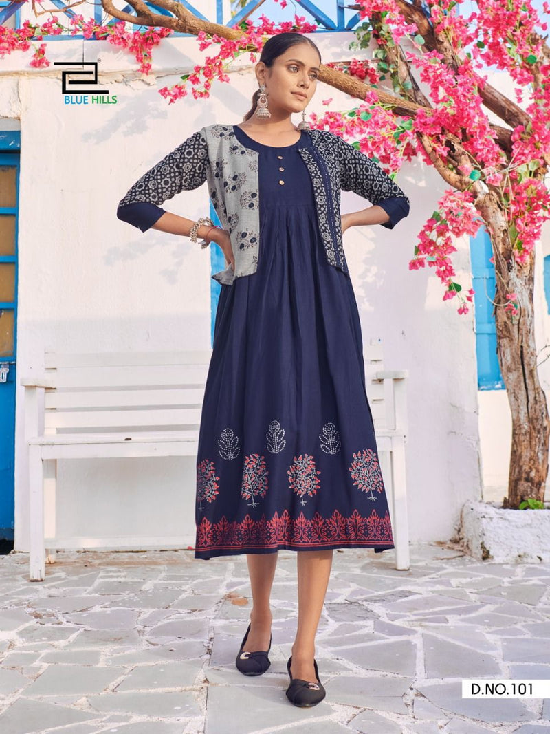 Blue Hills Trend  Vol 15 Rayon Capsual Print Designer Kurti