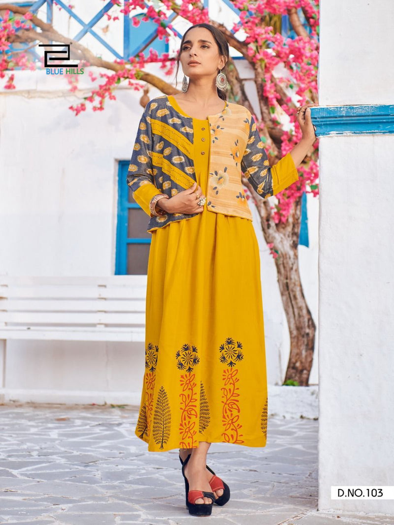 Blue Hills Trend  Vol 15 Rayon Capsual Print Designer Kurti
