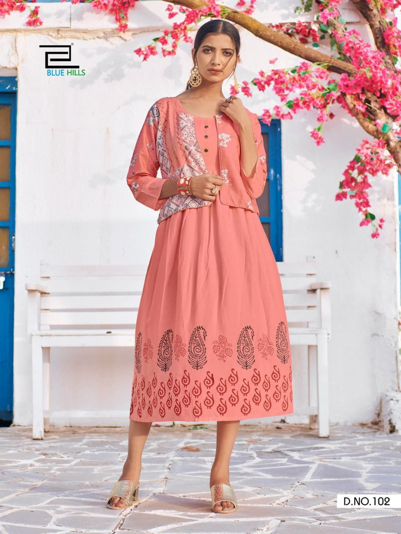 Blue Hills Trend  Vol 15 Rayon Capsual Print Designer Kurti