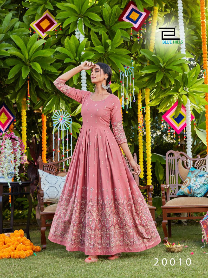 Blue Hills Walkway Vol 20 Rayon Foil Print Casual Wear Kurti