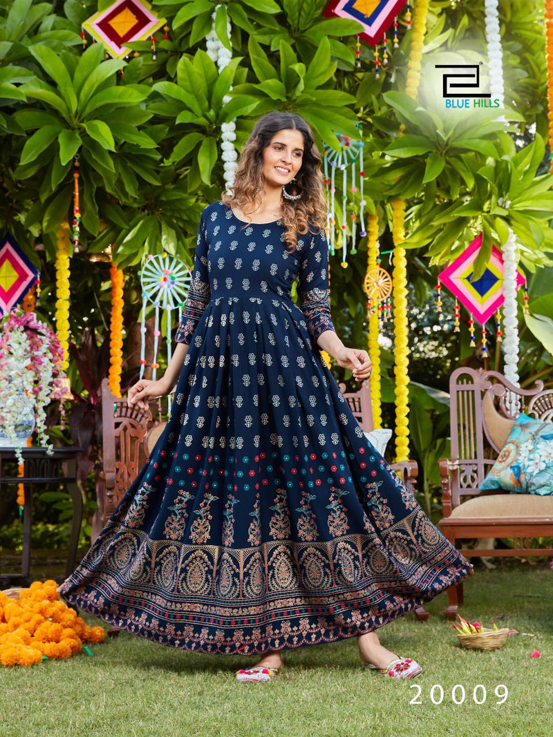 Blue Hills Walkway Vol 20 Rayon Foil Print Casual Wear Kurti