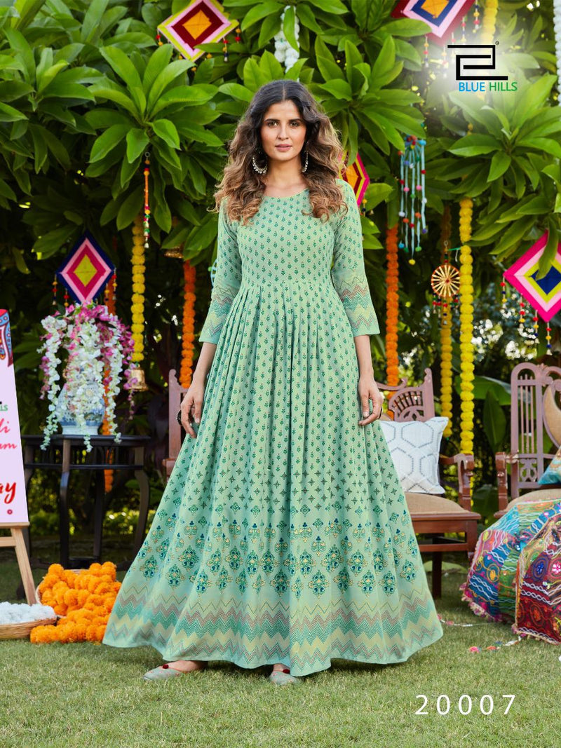Blue Hills Walkway Vol 20 Rayon Foil Print Casual Wear Kurti