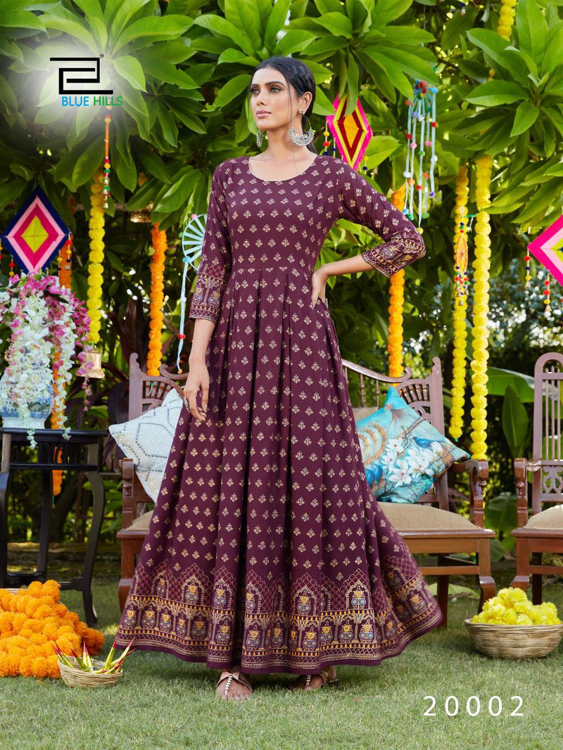 Blue Hills Walkway Vol 20 Rayon Foil Print Casual Wear Kurti