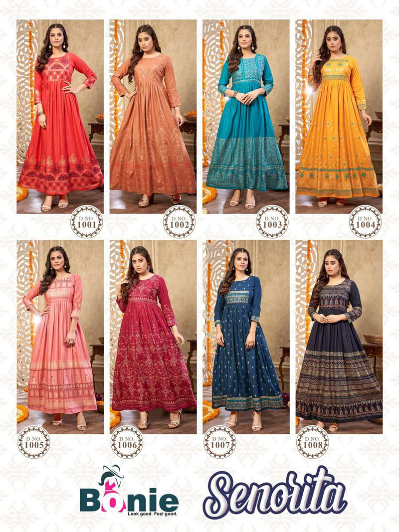 Bonie Senorita Heavy Rayon Stylish Designer Gown Collection Wholesale