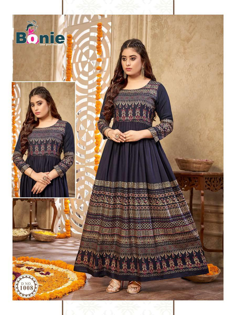 Bonie Senorita Heavy Rayon Stylish Designer Gown Collection Wholesale