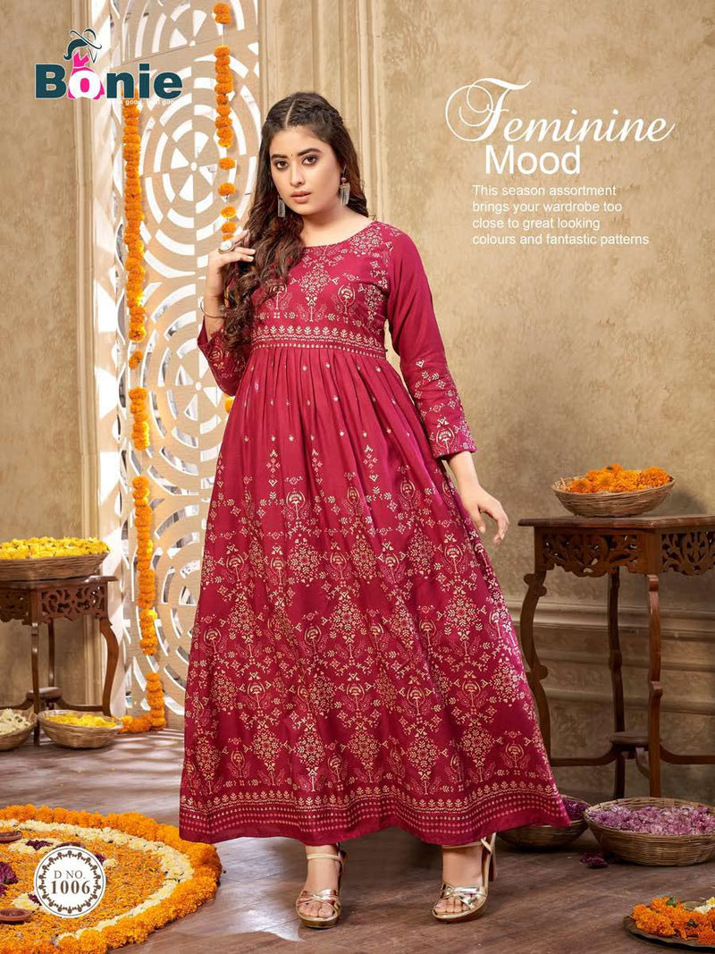 Bonie Senorita Heavy Rayon Stylish Designer Gown Collection Wholesale
