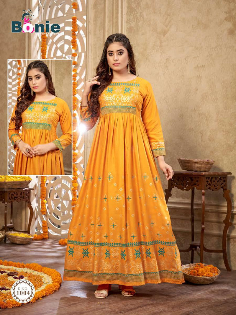 Bonie Senorita Heavy Rayon Stylish Designer Gown Collection Wholesale