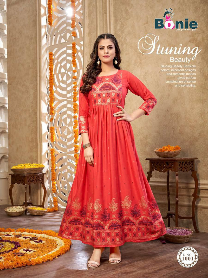 Bonie Senorita Heavy Rayon Stylish Designer Gown Collection Wholesale