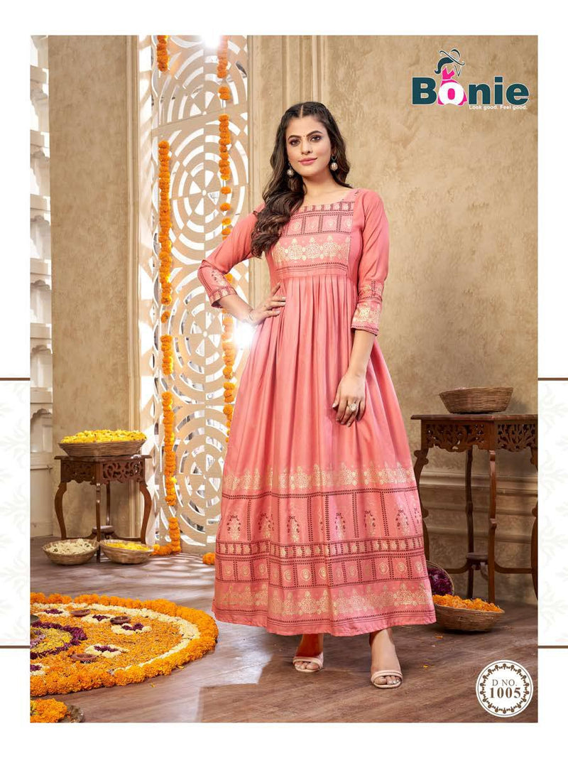 Bonie Senorita Heavy Rayon Stylish Designer Gown Collection Wholesale