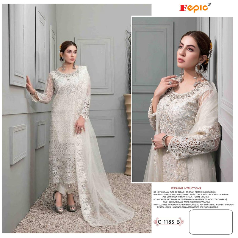 Fepic Rosemeen C 1185 Butterfly Net With Heavy Embroidery Work Pakistani Style Wedding Wear Salwar Kameez