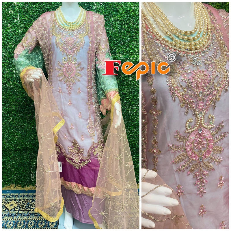 Fepic Rosemeen D 1224 Organza With Embroidery Work Stylish Designer Festive Wear Salwar Kameez