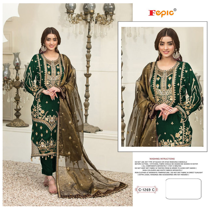 Fepic Rosemeen C 1296 C Velvet With Heavy Embroidery Work Stylish Designer Pakistani Fancy Salwar Kameez