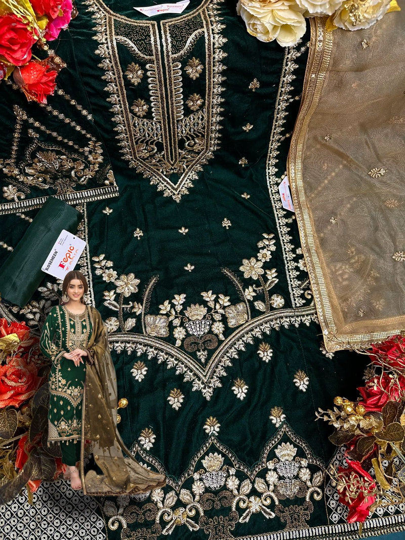 Fepic Rosemeen C 1296 C Velvet With Heavy Embroidery Work Stylish Designer Pakistani Fancy Salwar Kameez