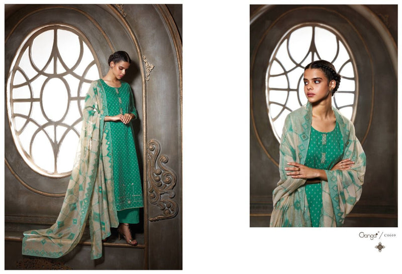 Ganga Suit Caleo  Stylish Embroidery Designer Salwar Suit