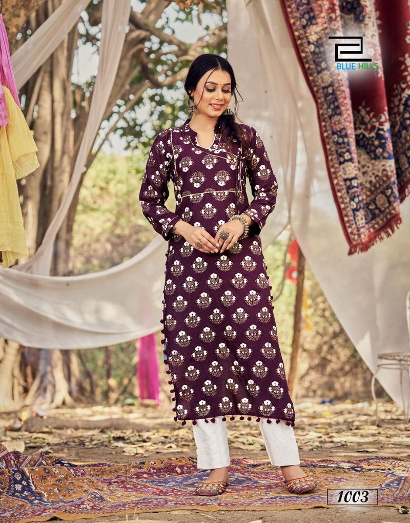 Blue Hills Candy Vol 1 Rayon Fancy Printed Casual Wear Kurtis