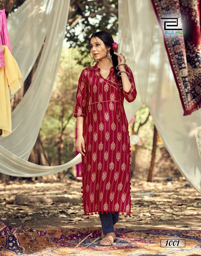 Blue Hills Candy Vol 1 Rayon Fancy Printed Casual Wear Kurtis