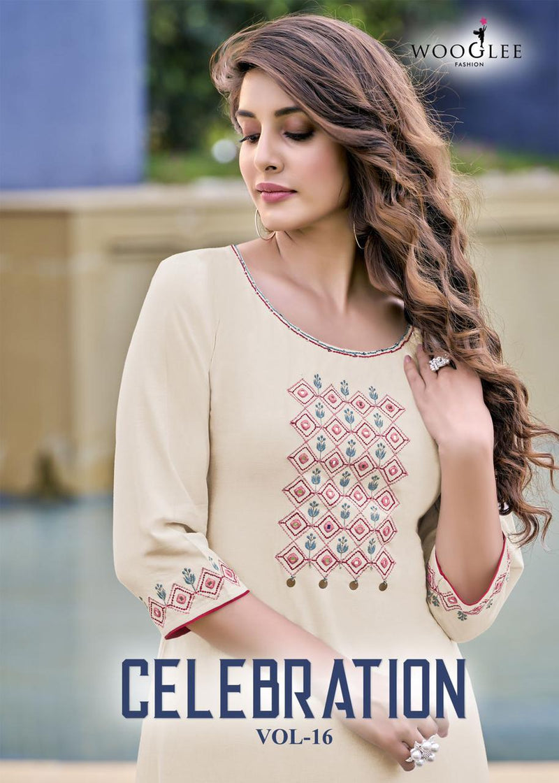 Wooglee Celebration Vol 16 Rayon Stylish Designer Casual Wear Kurti