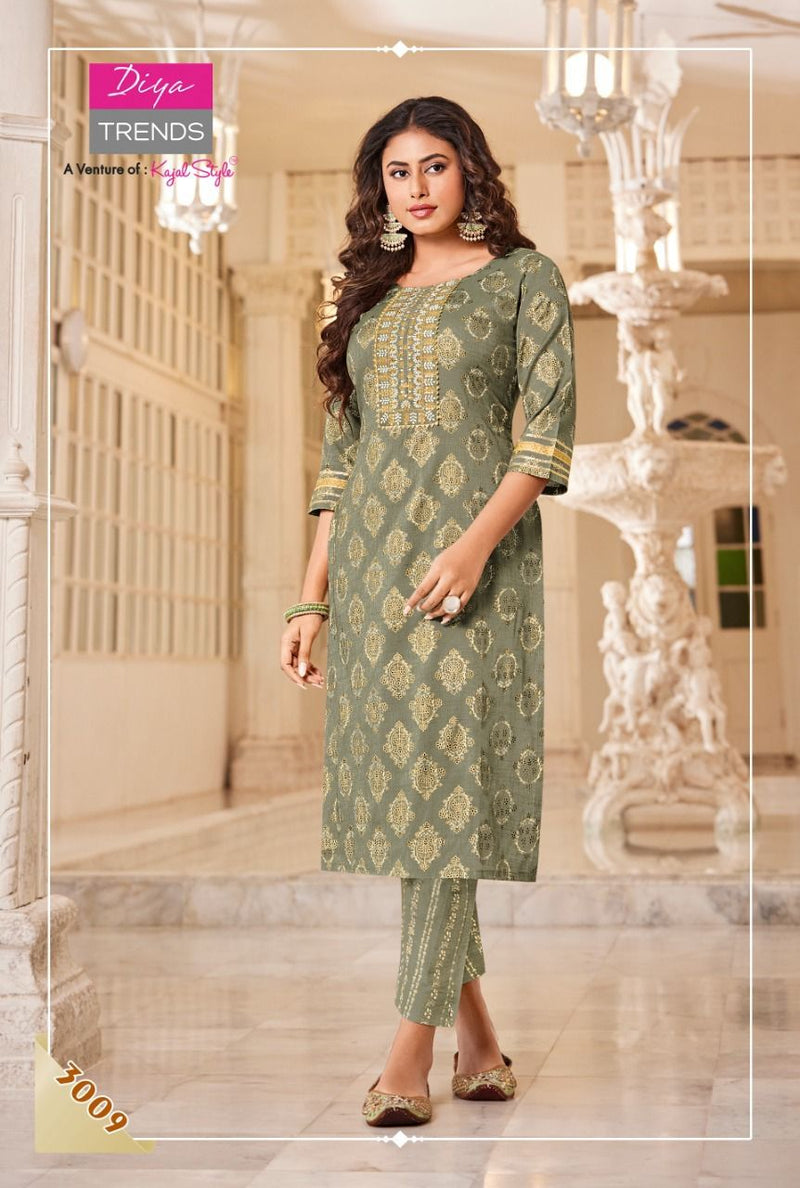 Diya Trends Celebration Vol 3 Rayon With Printed & Embroidery Work Stylish Designer Casual Wear Kurti