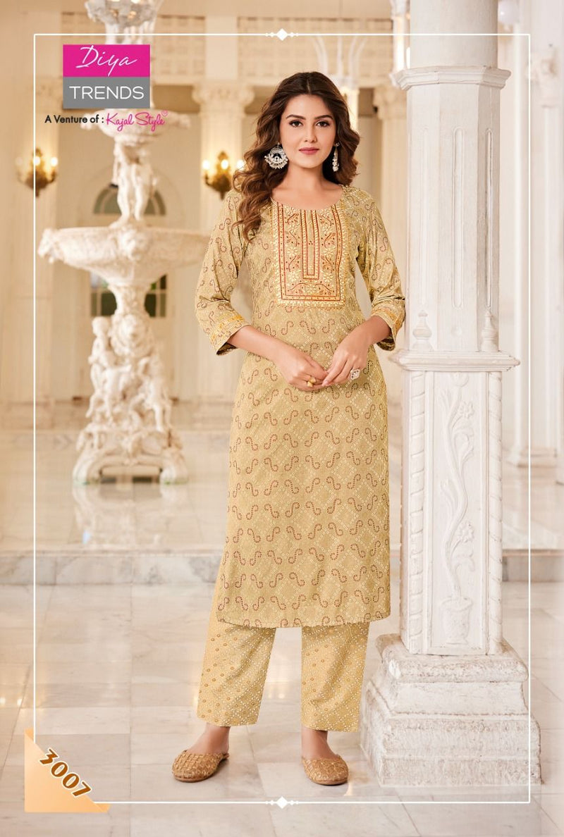 Diya Trends Celebration Vol 3 Rayon With Printed & Embroidery Work Stylish Designer Casual Wear Kurti