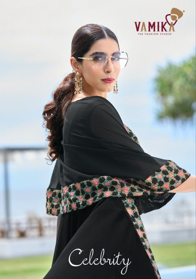 Vamika Celebrity Fancy With Beautiful Heavy Work Stylish Designer Party Wear Long Kurti