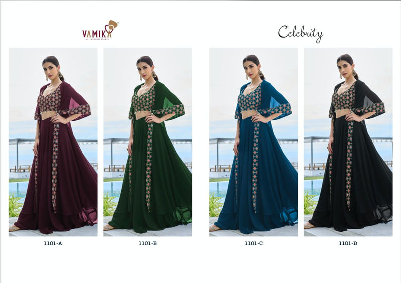 Vamika Celebrity Fancy With Beautiful Heavy Work Stylish Designer Party Wear Long Kurti
