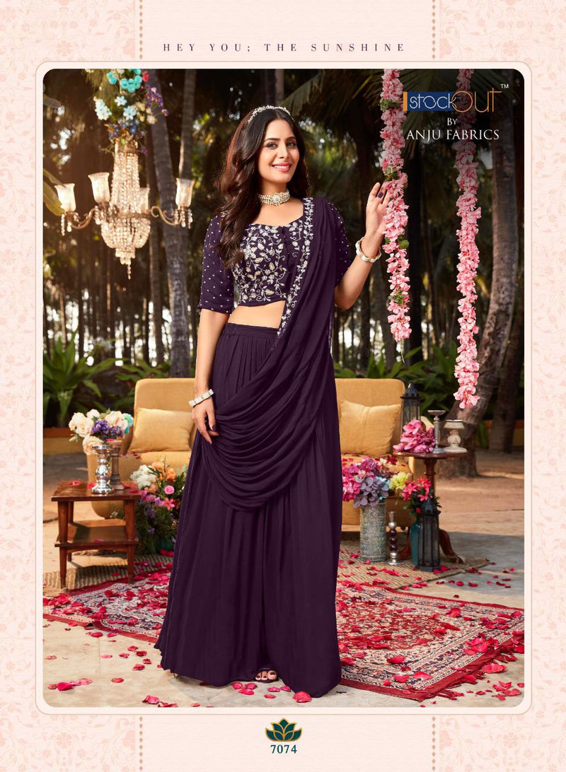 Anju Fabrics Ceremony Georgette Stylish Designer Wedding Wear Indo Western  Kurtis