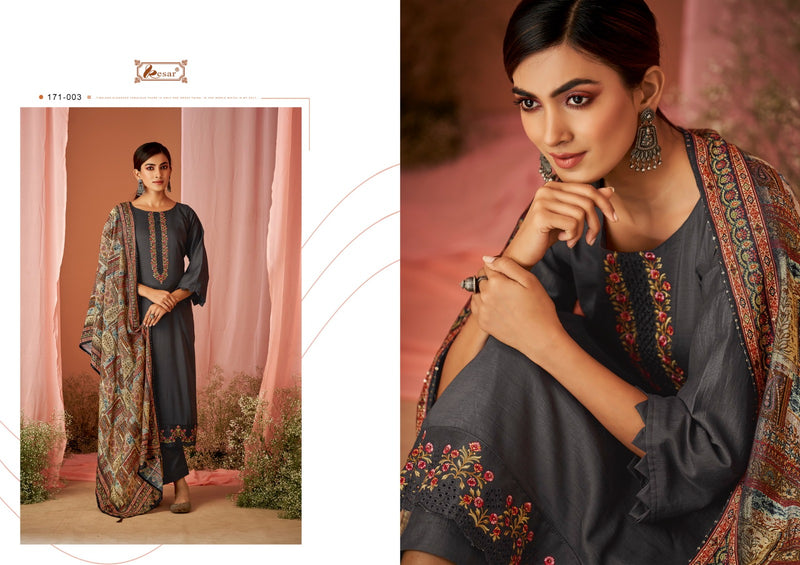 Kesar Chandani Vicose Muslin Cotton Boring Embroidery Neck Daman Scalping Work Fancy Designer Printed Salwar Suit