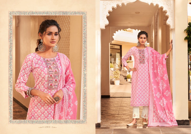 Kalaroop Kajree Fashion Channel Vol 2 Cambric Cotton Party Wear Kurtis with Set of Dupatta & Bottom