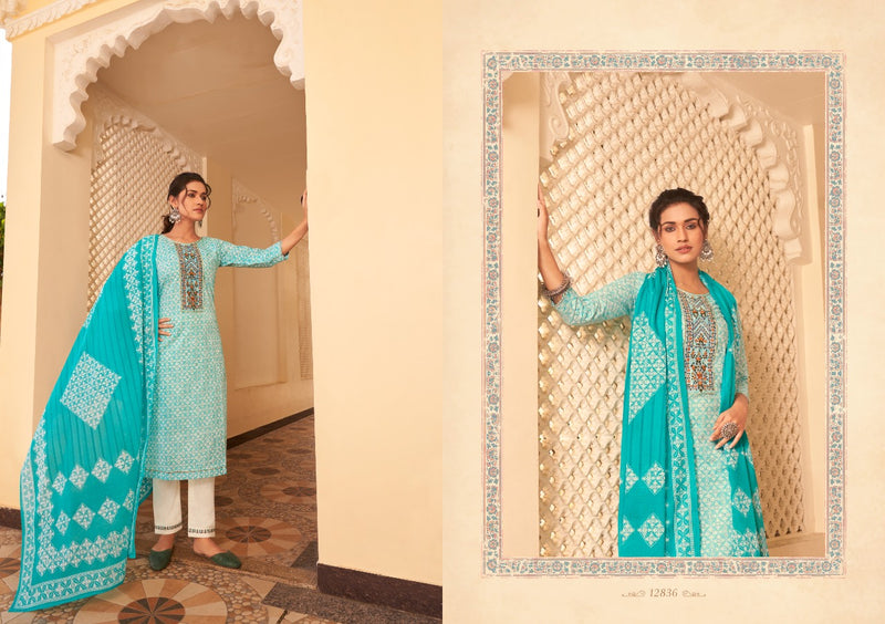 Kalaroop Kajree Fashion Channel Vol 2 Cambric Cotton Party Wear Kurtis with Set of Dupatta & Bottom