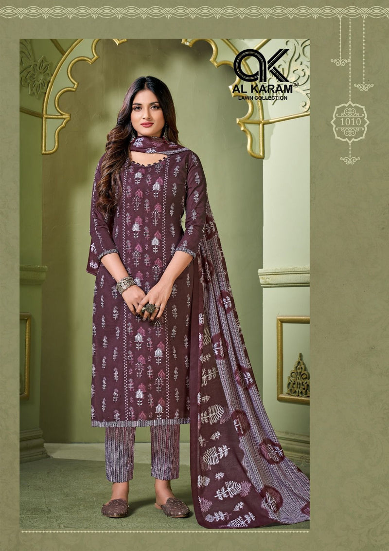 Al Karam Charizma Signature Print Pure Soft Cotton Printed Designer Salwar Kameez