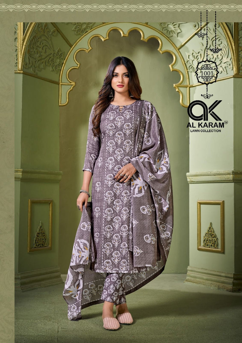 Al Karam Charizma Signature Print Pure Soft Cotton Printed Designer Salwar Kameez