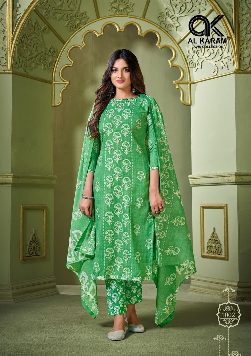 Al Karam Charizma Signature Print Pure Soft Cotton Printed Designer Salwar Kameez