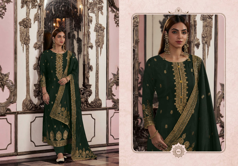 Zisa Charmy Silky Festiva Silk Jacquard Gota Jari Work Fancy Designer Partywear Salwar Kameez