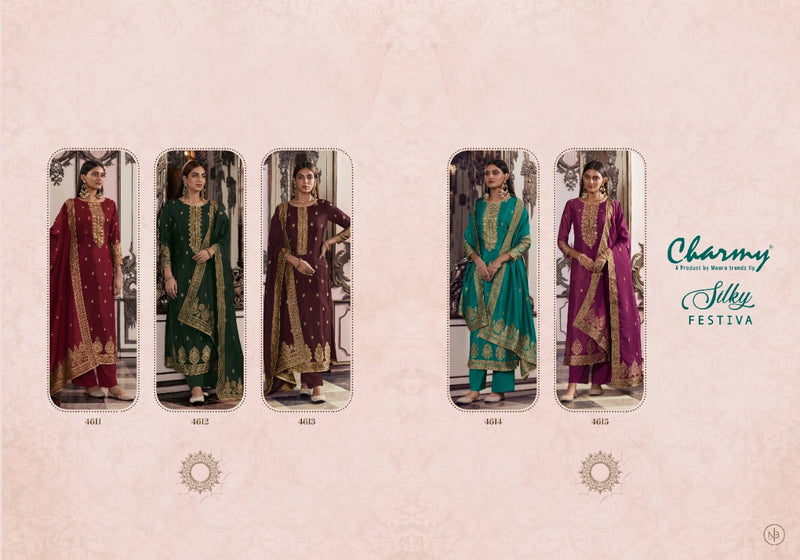 Zisa Charmy Silky Festiva Silk Jacquard Gota Jari Work Fancy Designer Partywear Salwar Kameez