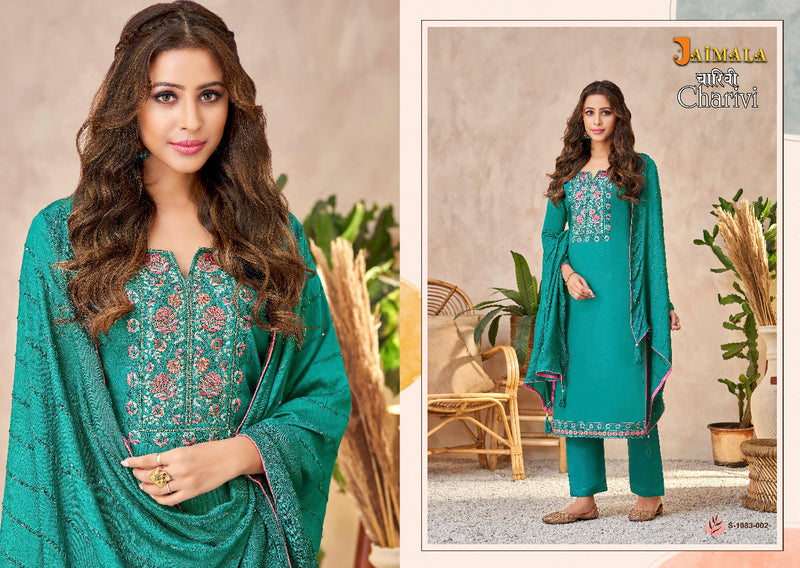 Alok Suit Charvi Jam Cotton With Heavy Embroidery Work Stylish Designer Fancy Salwar Kameez