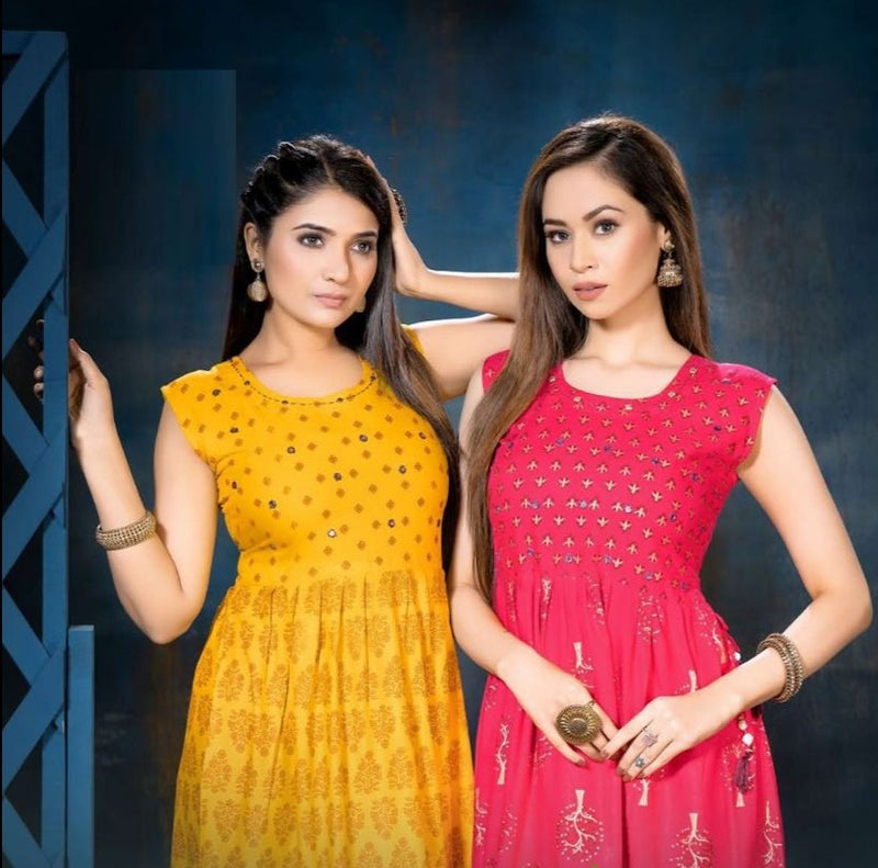 Beauty Queen Cherry Rayon With Fancy Wear Stylish Designer Party Wear Casual Look Kurti