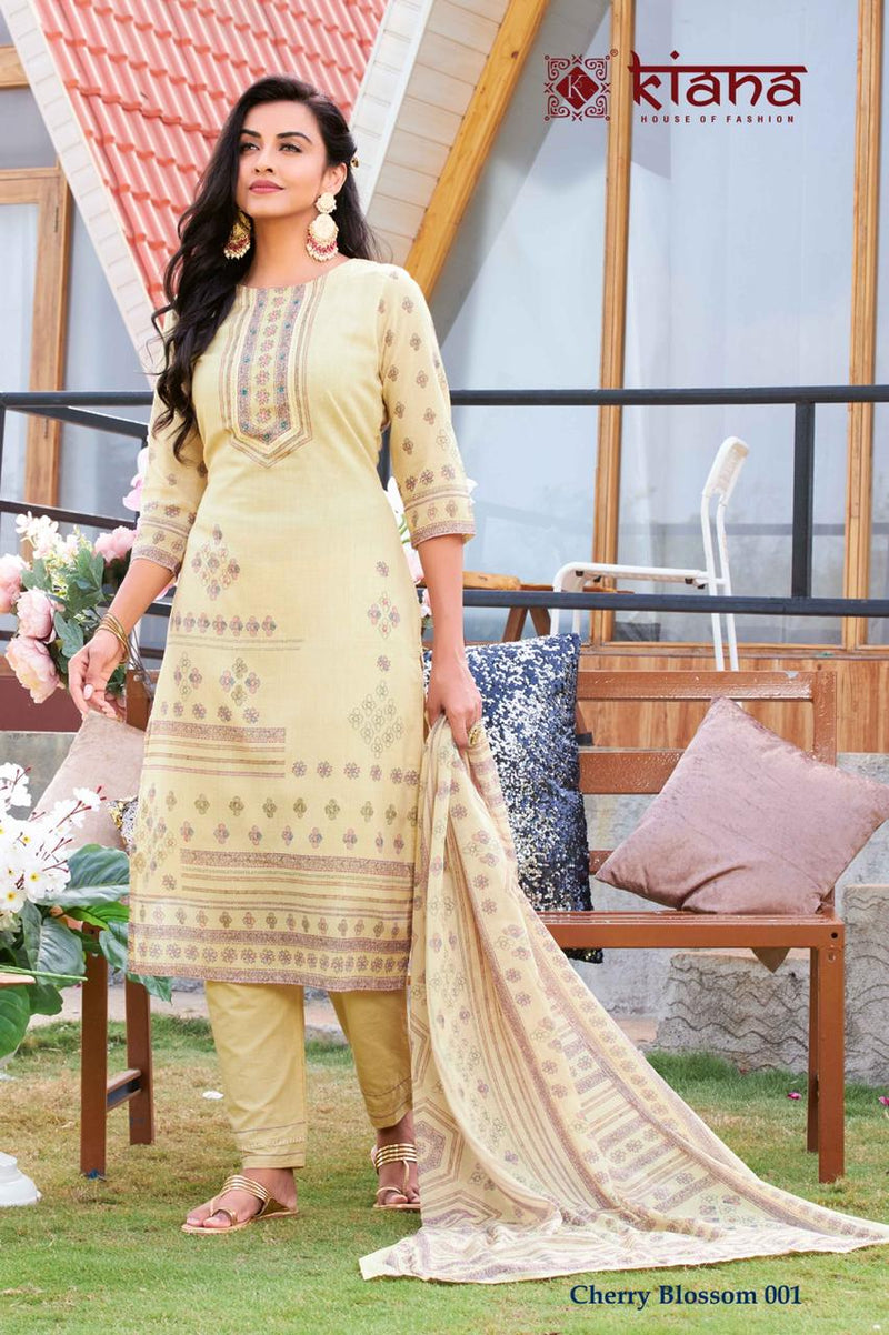 Kiana House Cherry blossom With Print Embroidery Work Stylish Designer Party Wear Kurti