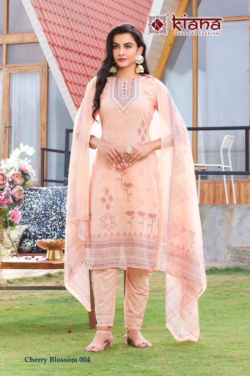 Kiana House Cherry blossom With Print Embroidery Work Stylish Designer Party Wear Kurti