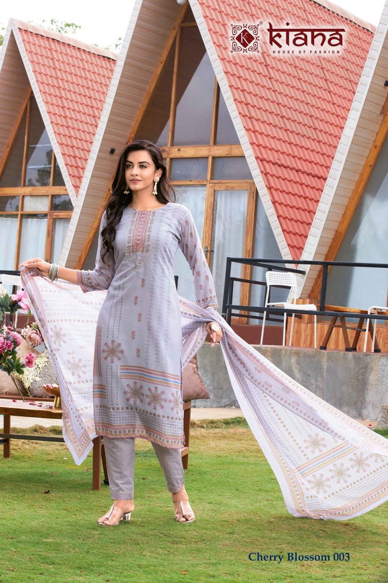 Kiana House Cherry blossom With Print Embroidery Work Stylish Designer Party Wear Kurti