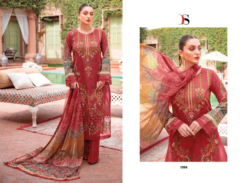 Deepsy Suit Cheveron Vol 4 Pure Cotton With Heavy Embroidery Work Stylish Designer Pakistani Salwar Kameez