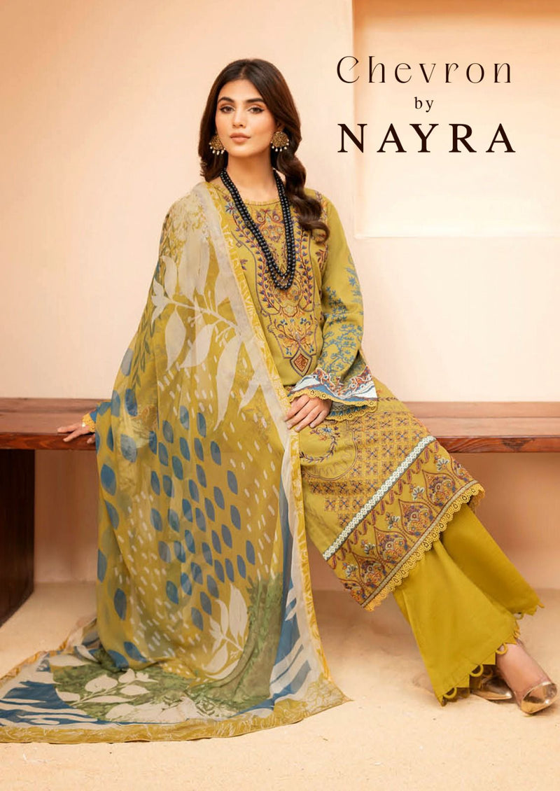 Hala Chevron By Nayra Heavy Cotton Karachi Print Fancy Designer Salwar Kameez
