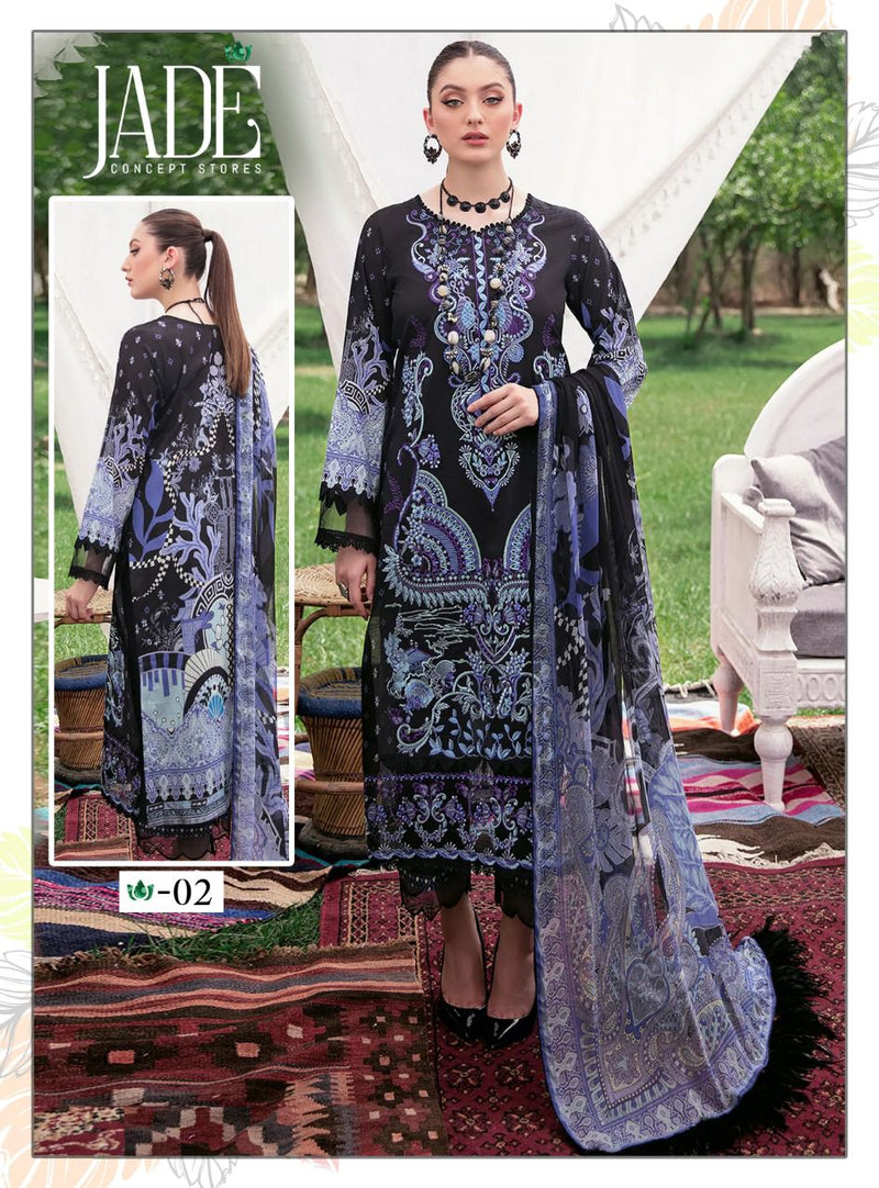Jade Chevron Exclusive Heavy Cotton Pure Heavy Lawn Fancy Designer Salwar Kameez